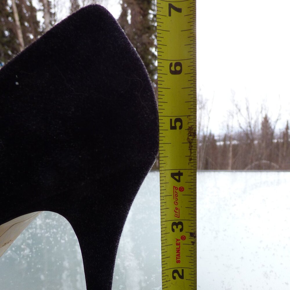 HOEGL GOTH WEDDING BLACK FUZZY FEEL HIGH HEELS CLOSED SHOES SIZE 9 - Picture 13 of 14